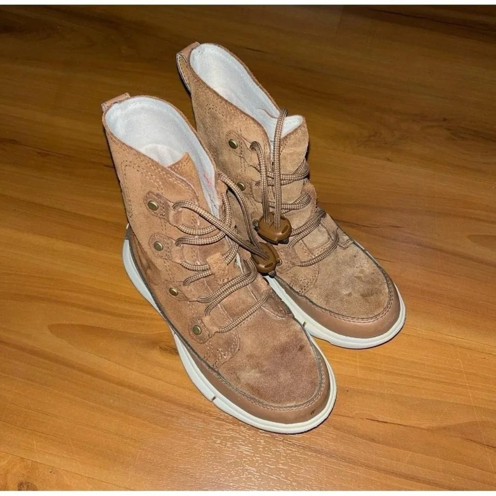 Kids Sorel Explorer Suede‎ Leather Lace-Up Boots